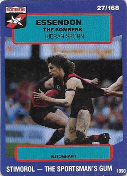 1990 AFL Scanlens Stimorol #27 Kieran Sporn Front
